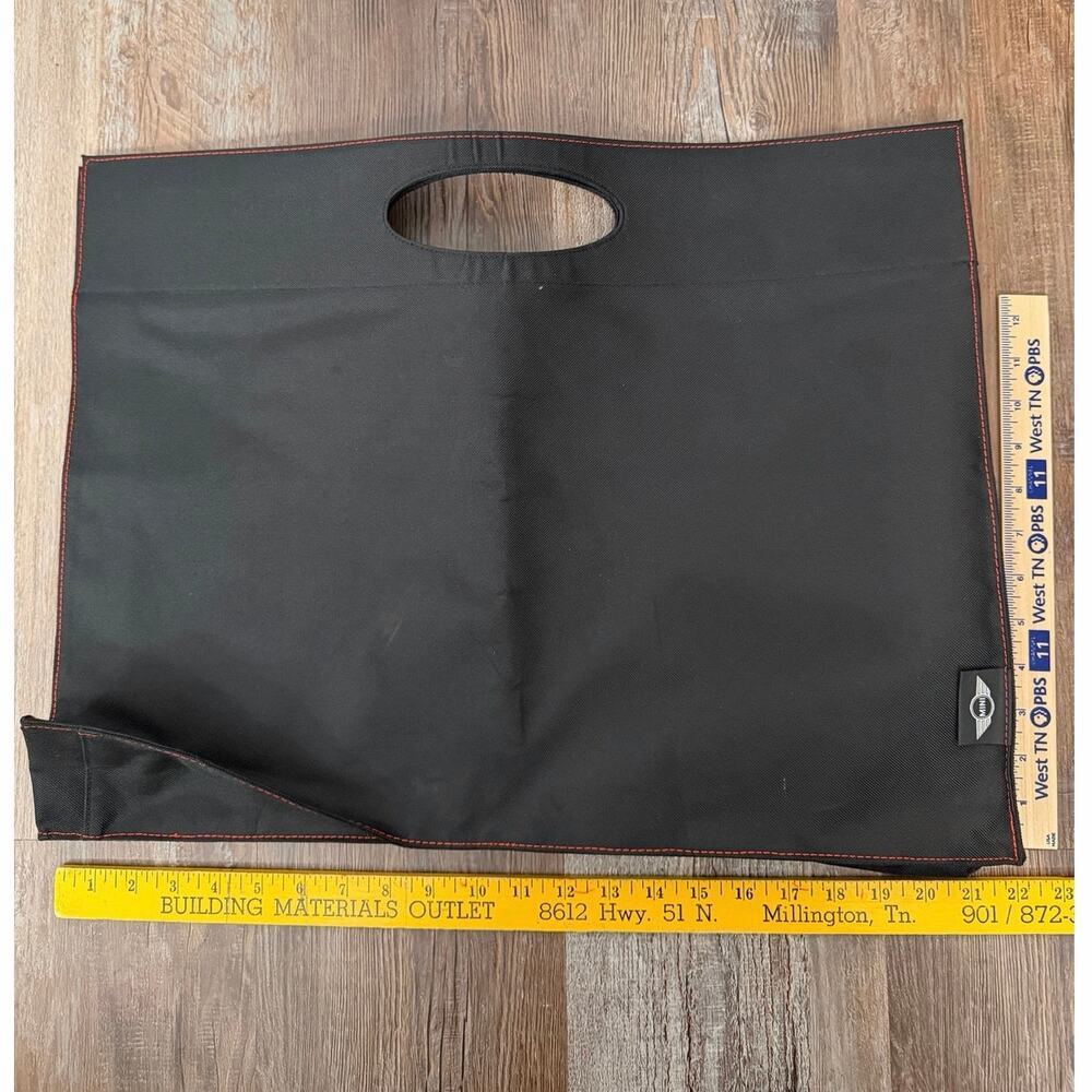 MINI COOPER Wind Deflector storage bag black with red stitching small logo EUC